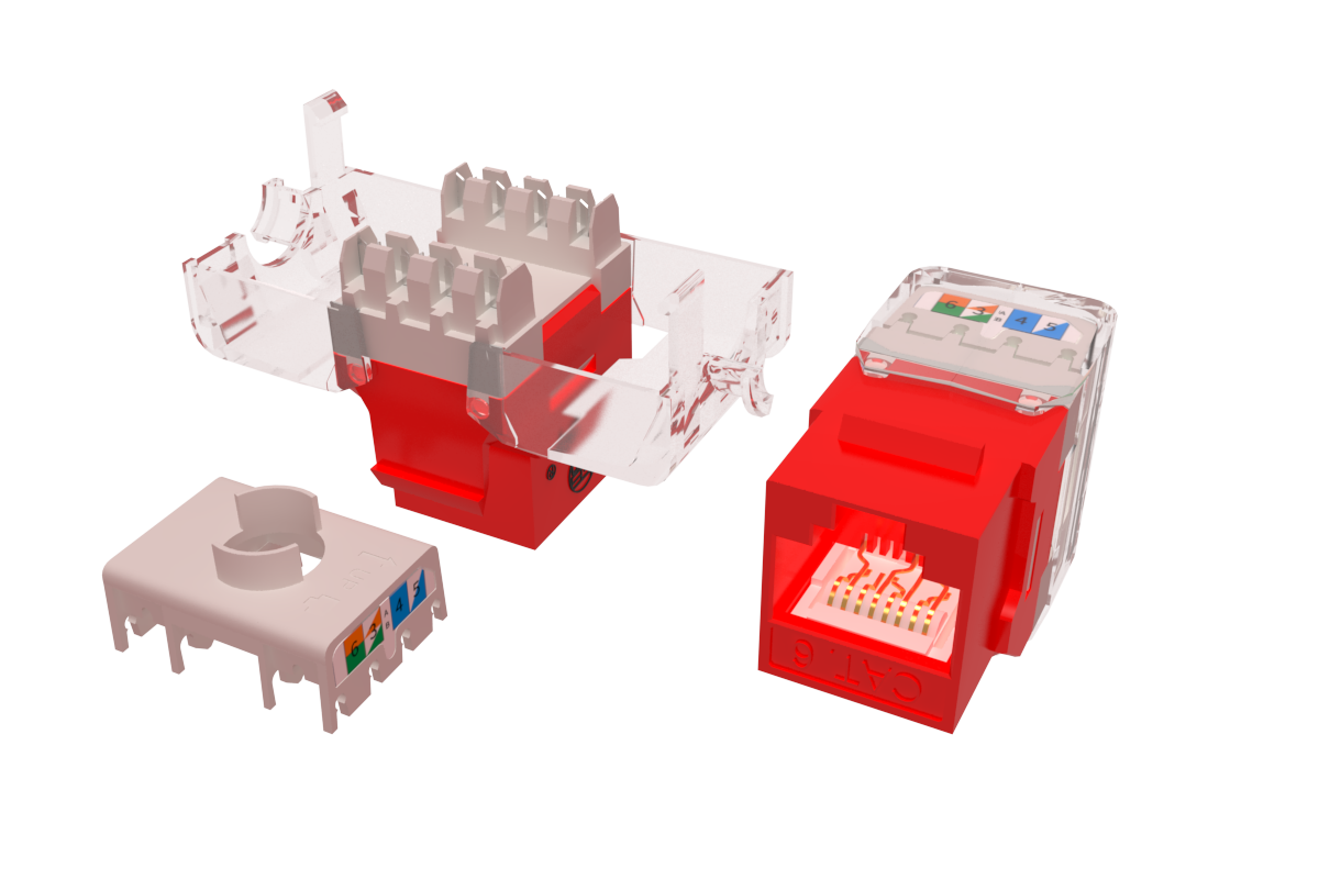 Cat6 Tool-Free RJ45 Keystone Module – 86-Type Faceplate with Dust Cover, UTP Network Information Module