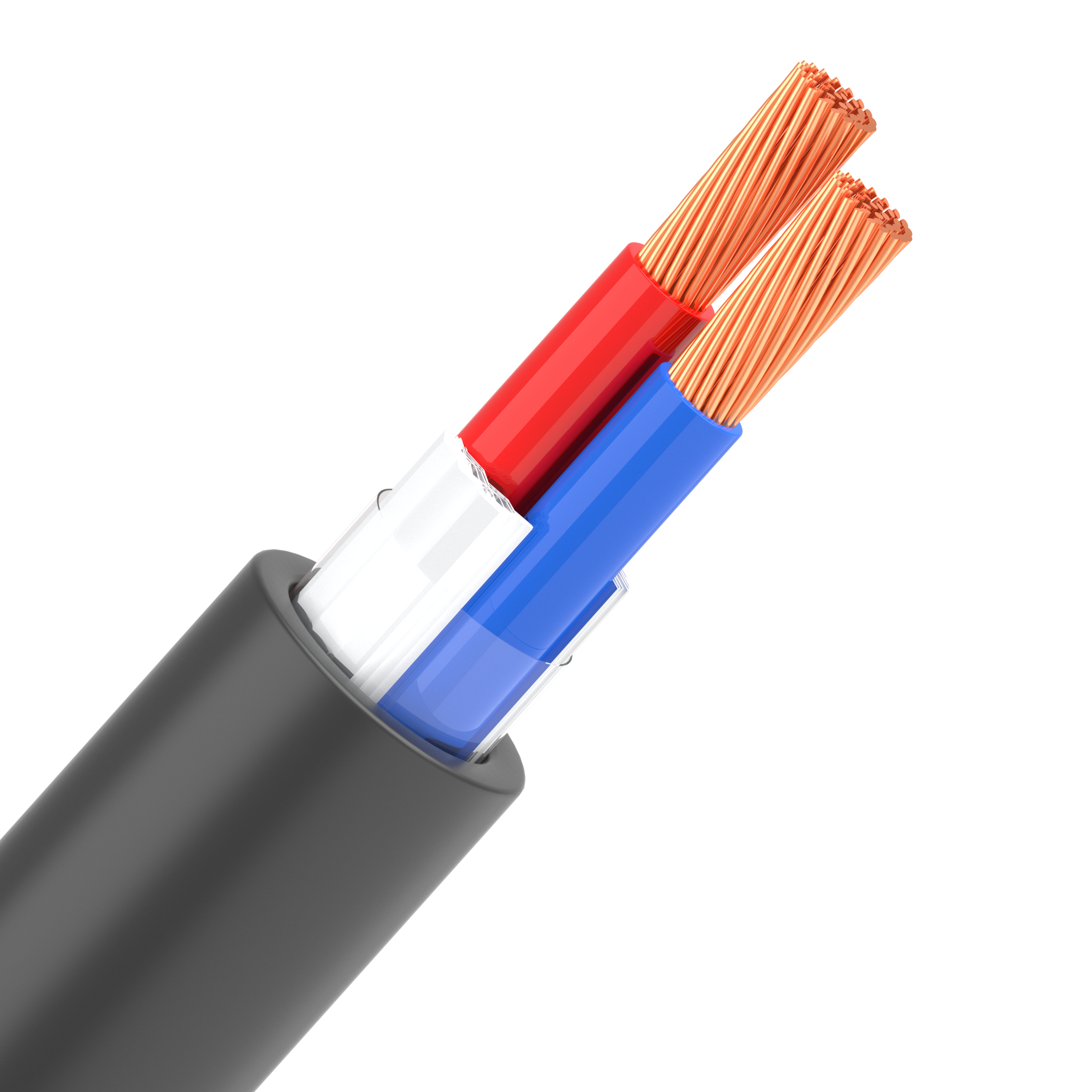 2-Core RVV Household Power Cable – Flexible Black PVC Sheath, 0.5–2.5 mm² Parallel Wire