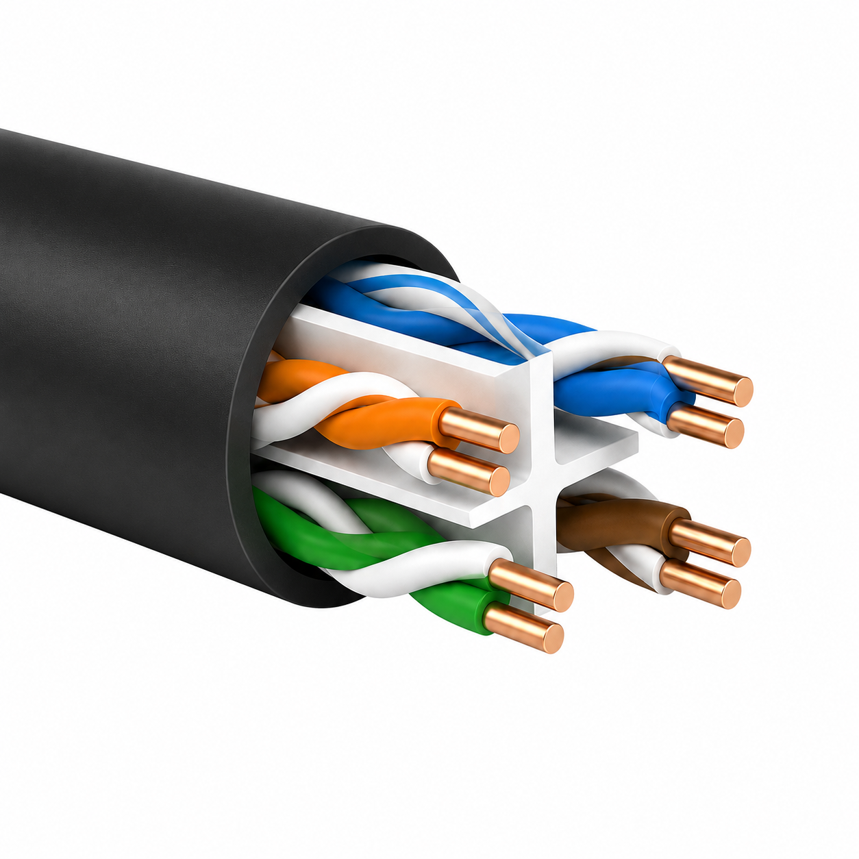 Solid Core Cat6 Ethernet Cable 23AWG | Pure Copper Network Cable for Permanent Installation