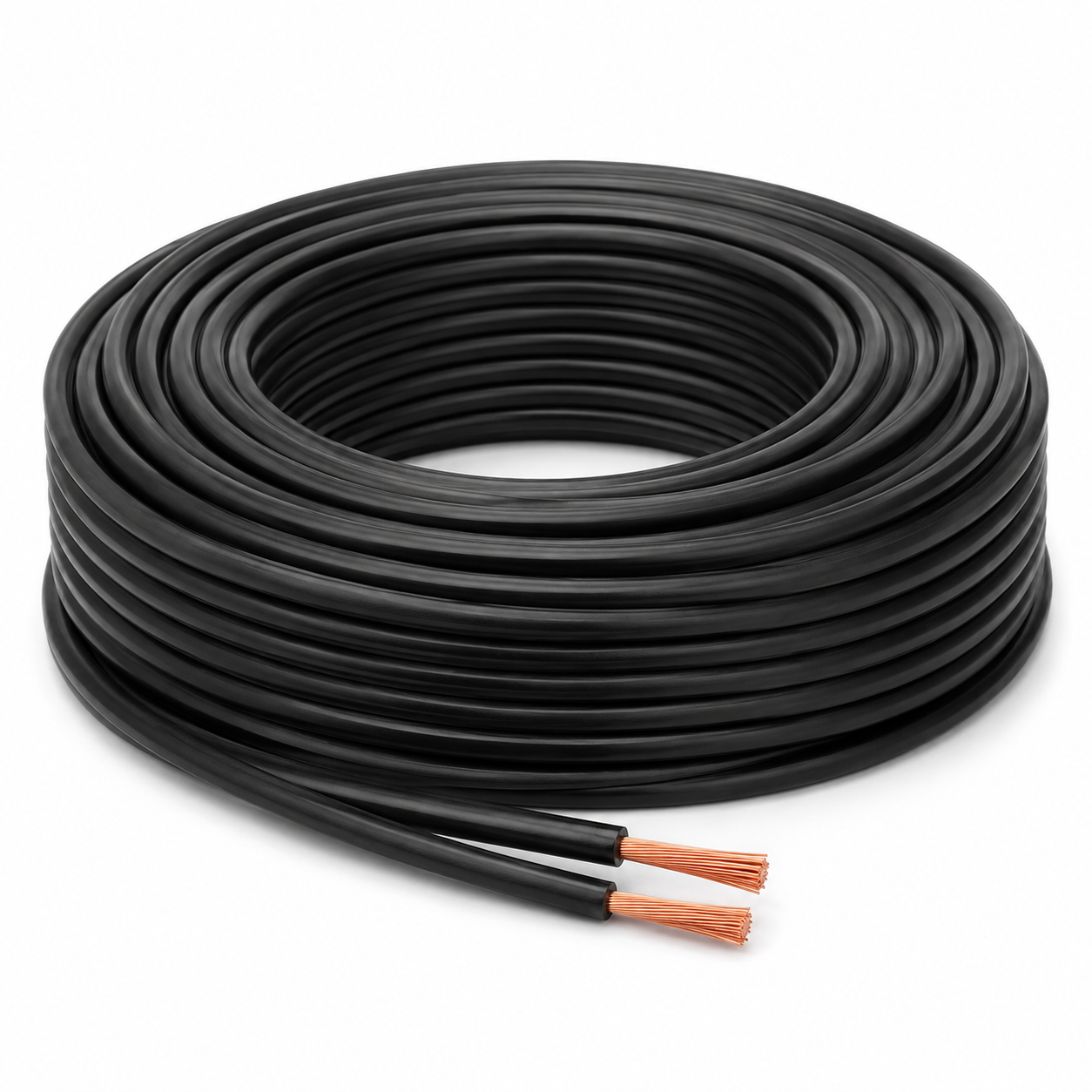 Twisted AVVR flexible wire showing copper strands and PVC insulation