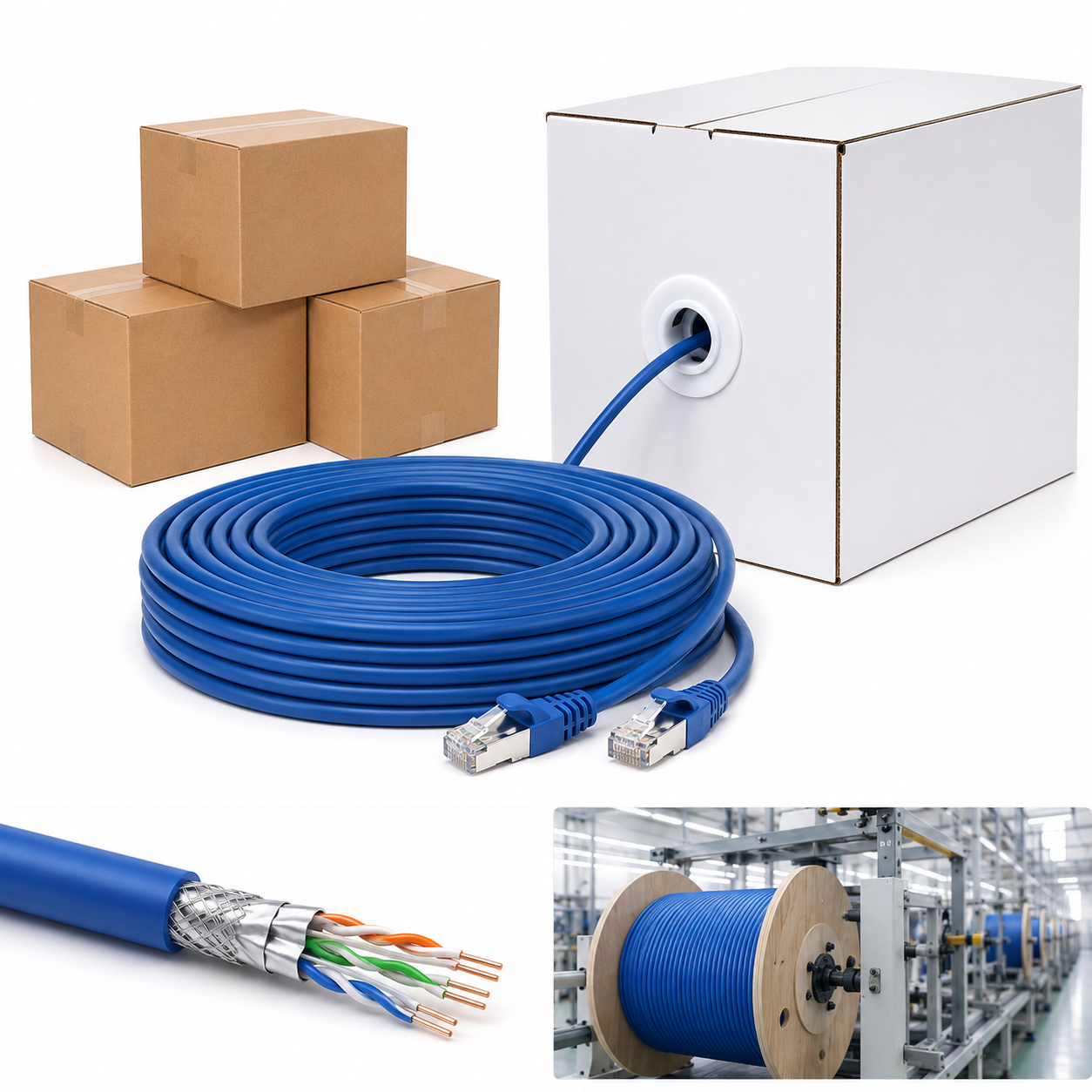 Cat6 S/FTP Ethernet Cable 250MHz | Shielded Foiled Twisted Pair Cable Manufacturer